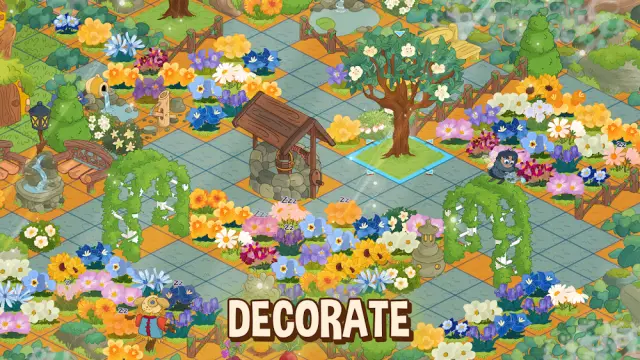 Il giardino decorato di Honey Grove — Cozy Garden Game
